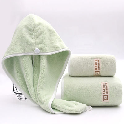 Embroidered Logo Coral Velvet Towel Set Highly Absorbent and Quick Drying for ALL Ages