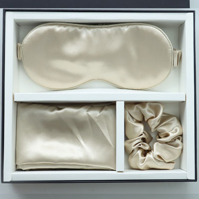 Luxury Sleep Black Silk Eye Mask Custom LOGO OEM/OEM 100% Silk Pillow Case Set Black