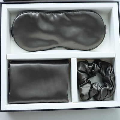 Luxury Sleep Black Silk Eye Mask Custom LOGO OEM/OEM 100% Silk Pillow Case Set Black