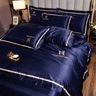 Cozy Gray Hotel Red Wedding Bedding Four-piece Kit with Washed Silk Four Piece Bedding Set