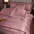 Cozy Gray Hotel Red Wedding Bedding Four-piece Kit with Washed Silk Four Piece Bedding Set