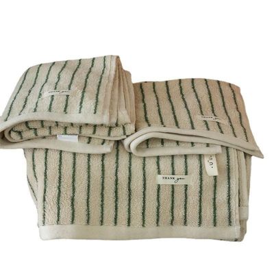 Add a Touch of Style to Your Bath with Multicolor Pinstripe Pattern Cotton Towel Set