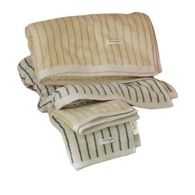 Add a Touch of Style to Your Bath with Multicolor Pinstripe Pattern Cotton Towel Set