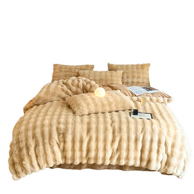 Bedding Sheet Set Bed Cover Luxury Bed Sheets Solid Colorful Rabbit Velvet