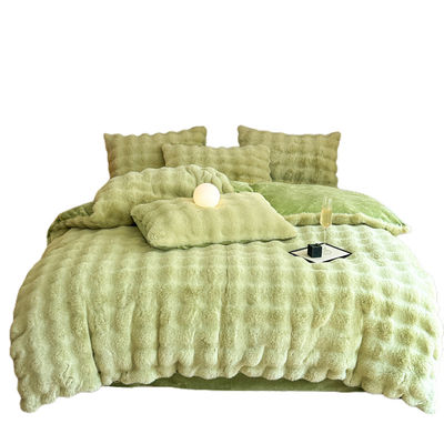 Bedding Sheet Set Bed Cover Luxury Bed Sheets Solid Colorful Rabbit Velvet