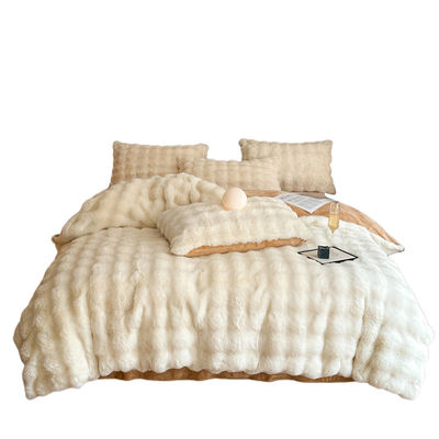 Bedding Sheet Set Bed Cover Luxury Bed Sheets Solid Colorful Rabbit Velvet