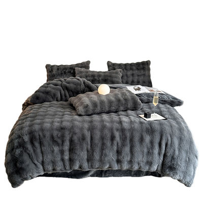 Bedding Sheet Set Bed Cover Luxury Bed Sheets Solid Colorful Rabbit Velvet