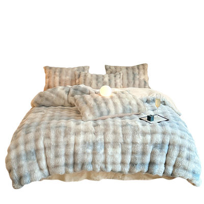 Bedding Sheet Set Bed Cover Luxury Bed Sheets Solid Colorful Rabbit Velvet