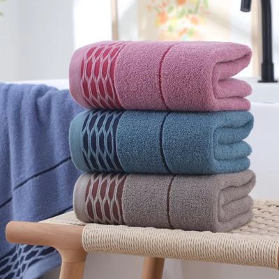 Pure Cotton Dark Color Bath Towel Absorbent Quick Drying Perfect for Household