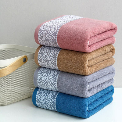 Cotton Flower Bath Towel for Household Dark Color Quick Drying and Water Absorption