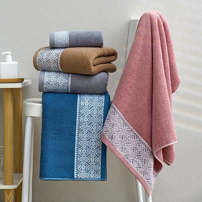 Cotton Flower Bath Towel for Household Dark Color Quick Drying and Water Absorption