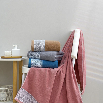 Cotton Flower Bath Towel for Household Dark Color Quick Drying and Water Absorption