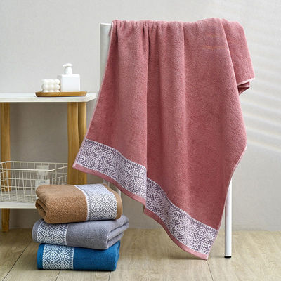Cotton Flower Bath Towel for Household Dark Color Quick Drying and Water Absorption