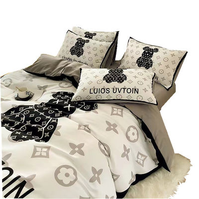 Modern Style Cartoon White Bear Head Design Bedding Sets with 100% Polyester Material