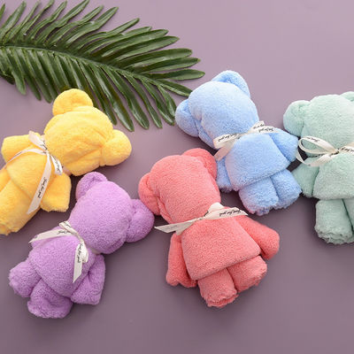 As shown Luxury Bear Towel Bath towel density coral velvet set absorbent cute soft gift