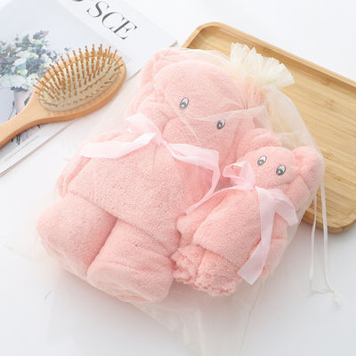 As shown Luxury Bear Towel Bath towel density coral velvet set absorbent cute soft gift