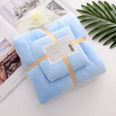 Home Hostel density Coral Velvet Bath Towel Set Soft and Absorbent with Plain Lace