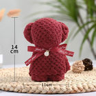 Solid Color Bunny Bear Shape Coral Velvet Hand Towel Polyester Towel for All Ages