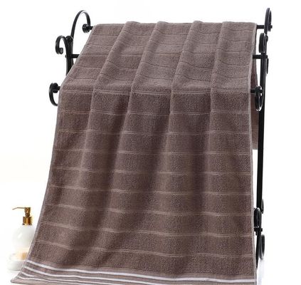 Antimicrobial Striped 100% Pure Cotton Multi Segment Dark Absorbent Adult Bath Towel
