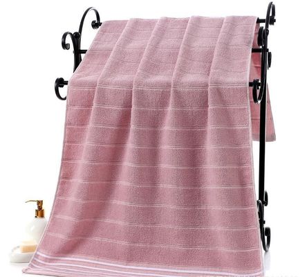Antimicrobial Striped 100% Pure Cotton Multi Segment Dark Absorbent Adult Bath Towel