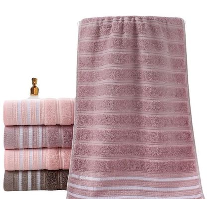 Antimicrobial Striped 100% Pure Cotton Multi Segment Dark Absorbent Adult Bath Towel