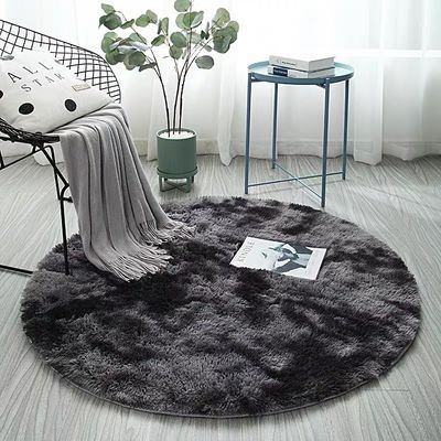 Home Soft Circle Rugs for Kids Girls Teen Room Living Room Animal Print Pattern