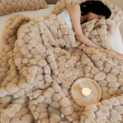 Thickened Warm Cover Blanket Albacore Fur Blanket End Soft Plush for All-Season 1.3kg