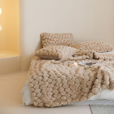 Thickened Warm Cover Blanket Albacore Fur Blanket End Soft Plush for All-Season 1.3kg