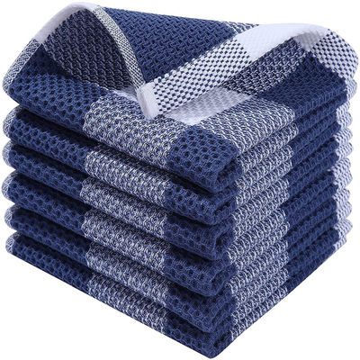 Pure Cotton Waffle Square Scarves in Customized Color 50g Checkered Absorbent Scarves