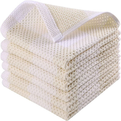 Pure Cotton Waffle Square Scarves in Customized Color 50g Checkered Absorbent Scarves