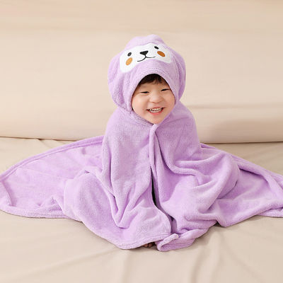 Quick-Drying Children's Coral Velvet Bathrobe Suitable for Home in Autumn and Winter