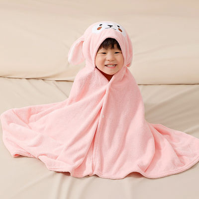 Quick-Drying Children's Coral Velvet Bathrobe Suitable for Home in Autumn and Winter