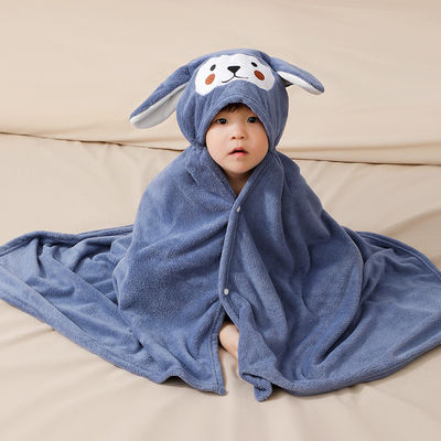 Quick-Drying Children's Coral Velvet Bathrobe Suitable for Home in Autumn and Winter