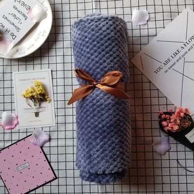 Plain Style Flannel Fleece Sofa and Knee Blanket for Chilly Nights