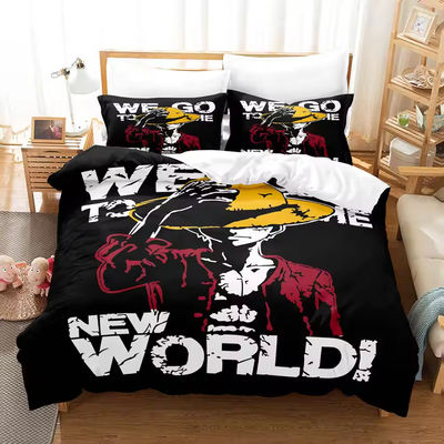Anti Dust Mite 3D Printed Monkey D. Luffy Series Plant Digital Print Bed Linen Bedding Set