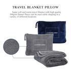 Custom Logo Embroidery Travel Blanket and Pillow Set for Comfortable Airplane Travel