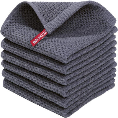 Home OEM Acceptable Easy-to-Clean Kitchen Towel Set with Hook and Waffle Square Design