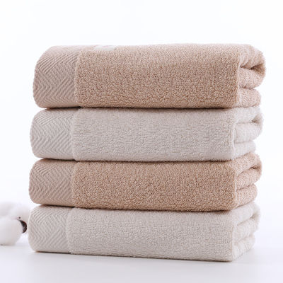 Cotton Bath Towel Set with Embroidery Logo Soft and Absorbent Customized Size 34*74 cm