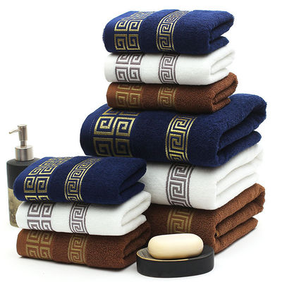 Customer Logo Quick Drying Towel Dark Tone Jacquard Bath Towel Gift Set for Household