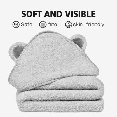 Knitted Baby Cape Bath Towel with Customized Logo and Adorable Elephant Print Design