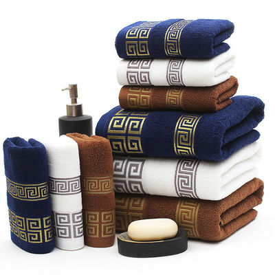Customer Logo Quick Drying Towel Dark Tone Jacquard Bath Towel Gift Set for Household