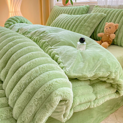 Elevate Your Bedding Game with Hot Furry Rabbit Faux Fur Fluffy Plush Duvet Cover Set