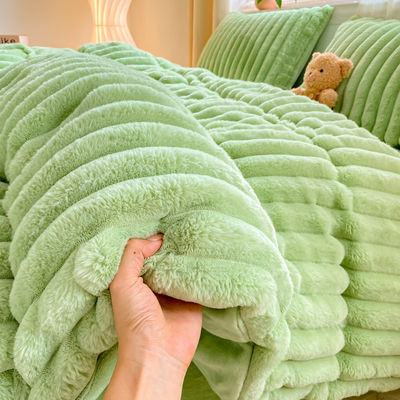 Elevate Your Bedding Game with Hot Furry Rabbit Faux Fur Fluffy Plush Duvet Cover Set