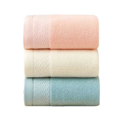 Custom Logo YARN DYED 100% Cotton Bath Towel for Adult in Hot Pink Blue and Yellow