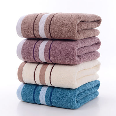 Embroidered Logo Face Towel with Wide Satin Border and Pure Cotton Material