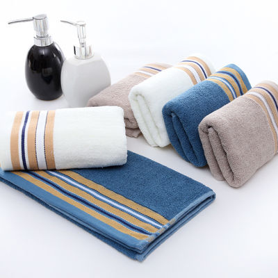 Embroidered Logo Face Towel with Wide Satin Border and Pure Cotton Material