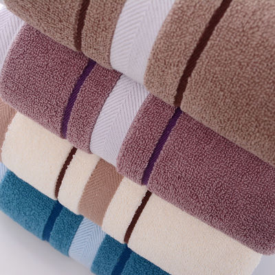Embroidered Logo Face Towel with Wide Satin Border and Pure Cotton Material