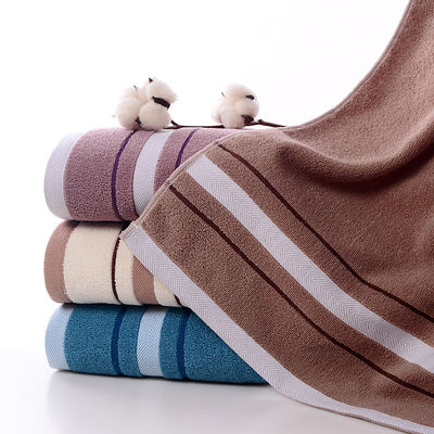 Embroidered Logo Face Towel with Wide Satin Border and Pure Cotton Material
