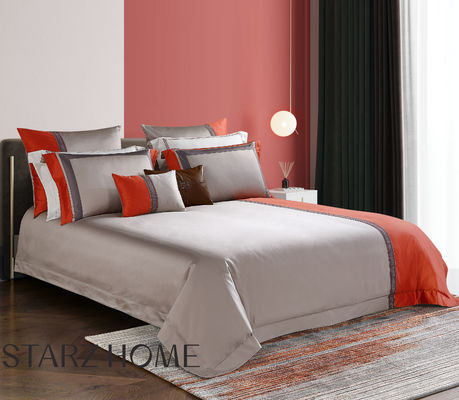 Hotel Bedding Set 100% Cotton 4pcs Flat Bed Sheets and Duvet Cover for Full Size Bed