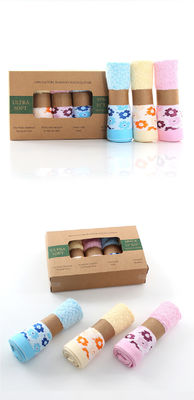 Patterned Bamboo Fiber Square Handkerchief Gift Box Soft and Absorbent Baby Face Wash